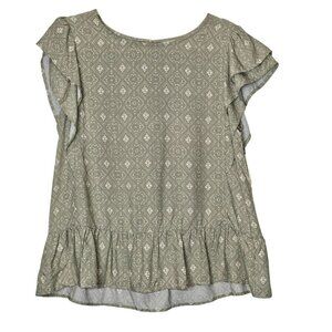 Angels‎ Forever Young NWT Sea Spray Rayon Ruffled Cap Sleeve Womens Top Size M